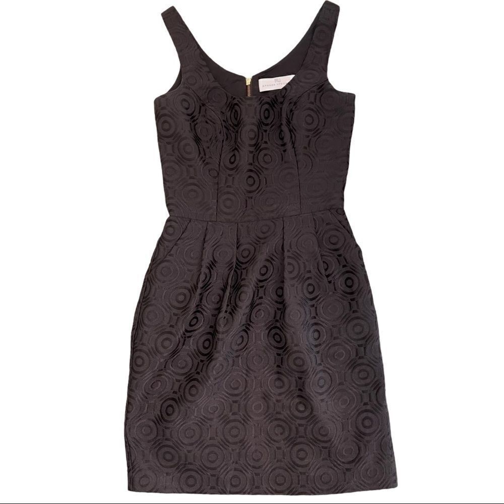 𝅺Amanda Uprichard Black Jacquard Circle Print Dress Sz S